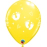 Baloane latex 11''/28 cm Baby Shower Talpi & Inimi, Qualatex 54163