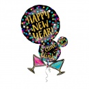 Balon folie figurina Martine Bubble, Happy New Year - 60x86 cm, Amscan 33999