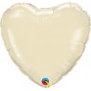 Balon mini folie ivory in forma de inima - 10 cm, umflat + bat si rozeta, Qualatex 27165, 1 buc
