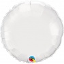 Balon Mini Folie Rotund Uni Alb - 10 cm, umflat + bat si rozeta, Qualatex 22832