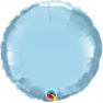 Balon folie pearl light blue metalizat rotund - 45 cm, Qualatex 63745