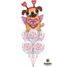 Balon Folie Figurina Pugs & Kisses - 91 cm, Qualatex 78533