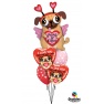 Balon Folie Figurina Pugs & Kisses - 91 cm, Qualatex 78533