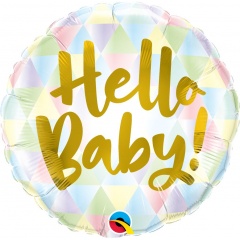 Balon Folie 45 cm Hello Baby!, Qualatex 88007