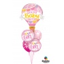 Balon Folie 45 cm Baby Girl Pink Stripes, Qualatex 88004