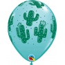 Baloane latex 11"/28 cm inscriptionate Cactus, Qualatex 86020, set 6 buc
