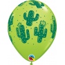 Baloane latex 11"/28 cm inscriptionate Cactus, Qualatex 86020, set 6 buc
