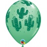 Baloane latex 11"/28 cm inscriptionate Cactus, Qualatex 86020, set 6 buc