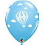 Baloane latex 11''/28 cm Blue Hot Air Balloons, Qualatex 86560