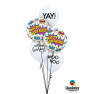 Baloane latex 11''/28 cm inscriptionate YAY, Qualatex 89448