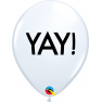 Baloane latex 11''/28 cm inscriptionate YAY, Qualatex 89448