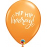Baloane latex 11''/28 cm inscriptionate Hip Hip Hooray!, Qualatex 90993