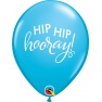 Baloane latex 11''/28 cm inscriptionate Hip Hip Hooray!, Qualatex 90993
