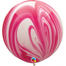Balon Latex Superagate 30 inch (75 cm), Red & White, Qualatex 55379, set 2 buc