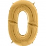 Balon Folie Mare Cifra 0 Auriu - 64"/163 cm, Radar 640200G
