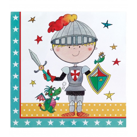 Servetele de masa pentru petrecere copii Rachel Ellen Knight, 33 cm, Qualatex 50893, Set 20 buc