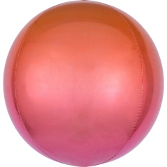 Ombre Orbz Red & Orange Foil Balloon, 38 x 40 cm, 39847