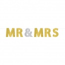 Banner litere cu sclipici pentru nunta - Mr. & Mrs., 18 cm x 3.65 m, 120240