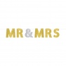 Banner litere cu sclipici pentru nunta - Mr. & Mrs., 18 cm x 3.65 m, 120240