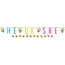 Banner decorativ pentru baby shower - He or She, 120395, 2 buc