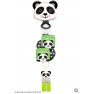 Balon Folie Mini Figurina Cap de Panda - 36 cm, umflat + bat si rozeta, Qualatex 89454