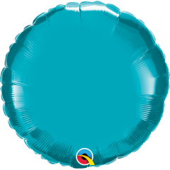 Balon folie metalizat rotund Turquoise - 45 cm, Qualatex 30749