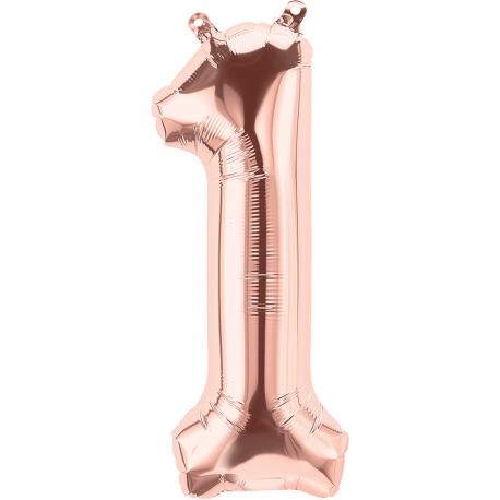 Balon Folie Cifra 0-9 Rose Gold - 16"/41 cm, Qualatex, 1 buc