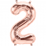 Balon Folie Cifra 0-9 Rose Gold - 16"/41 cm, Qualatex, 1 buc