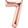 Balon Folie Cifra 0-9 Rose Gold - 16"/41 cm, Qualatex, 1 buc