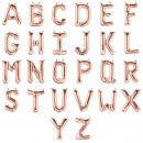 Balon Folie Litera A-Z Rose Gold, 41 cm / 16", Qualatex, 1 buc