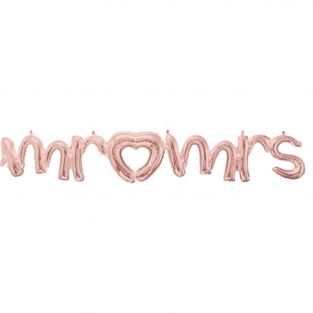 Pachet litere Mr & Mrs script - rose gold, 41 cm, 39159