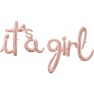 Pachet litere It's a Girl script - rose gold, 41 cm, 39163
