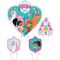 Lumanari pentru tort figurine Nella The Princess, Radar 9904017, Set 4 buc