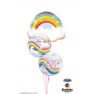 Balon Bubble 22"/56 cm Birthday Rainbow Unicorns, Qualatex 87744