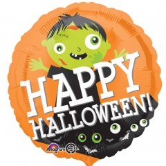 Balon folie inscriptionat Happy Halloween Zombie - 45 cm, Radar 33851