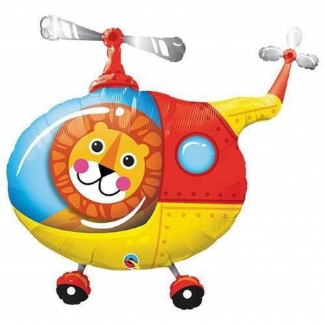 Balon Folie Figurina Lion Helicopter - 89 cm, Qualatex 25266