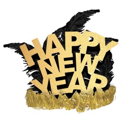 Coronita party cu pene - Happy New Year, Amscan 250862