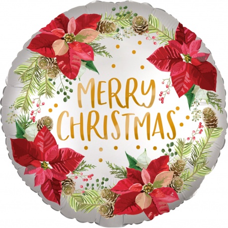 Balon Folie 45 cm Satin - Merry Christmas, Amscan 40097