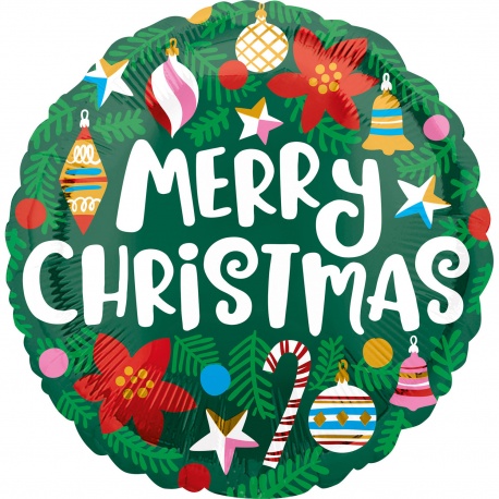 Balon Folie 45 cm Craciun- Merry Christmas, Amscan 40104