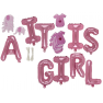 Pachet baloane folie It's a girl - 35 cm + banner, Radar 62/0825, set 21 buc