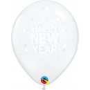 Baloane Latex 11''/28 cm - Happy New Year, Qualatex 97325, set 25 buc