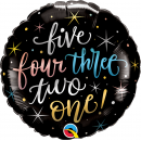 Balon Folie 45 cm - Five Four Three Two One!, Qualatex 89866, 1 buc