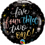 Balon Folie 45 cm - Five Four Three Two One!, Qualatex 89866, 1 buc