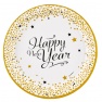 Farfurii carton Happy New Year Confetti, 23 cm, Amscan 9902270, Set 8 buc