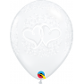 Baloane Latex 11"/28 cm inscriptionate, Entwined Hearts, Qualatex 37200
