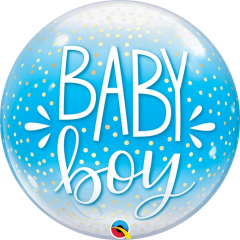 Balon Bubble Baby Boy 22''/ 56 cm, Qualatex 10040