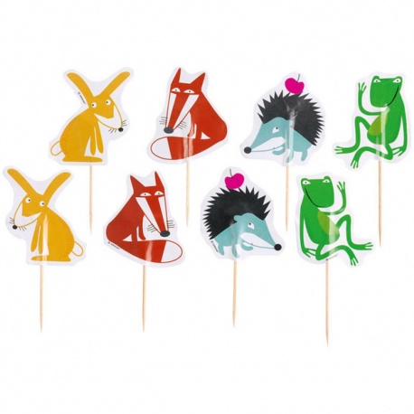 Scobitori decorative pentru briose cu animalute, Amscan 998372, set 20 buc