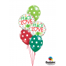 Balon Folie 45 cm Peace, Love & Joy, Qualatex 52099