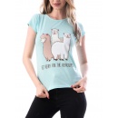 Tricou bumbac cu mesaj - Get Ready Alpaca, diverse marimi, Radar 029