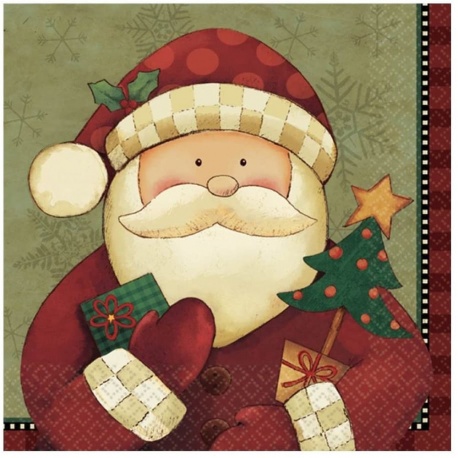 Servetele de masa pentru sarbatori- Mos Craciun, 33 x 33 cm, A 519189, Set 16 buc